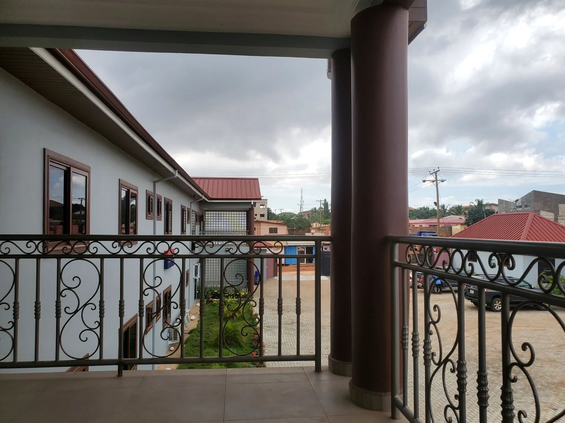 Balcony and courtyard view