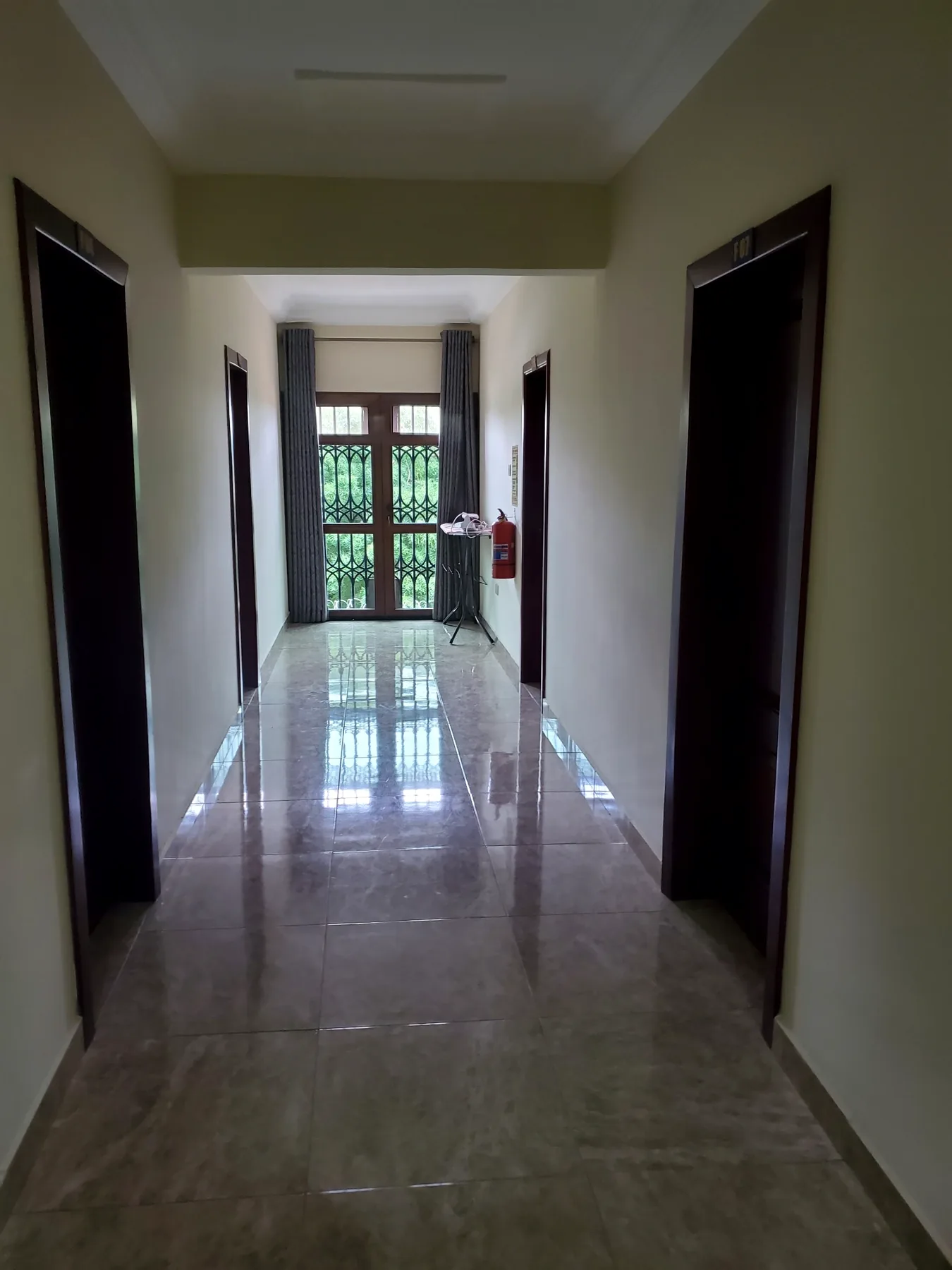 Bright guest hallway